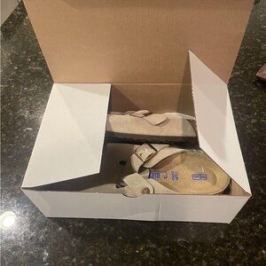 Birkenstock Boston Suede Clogs Mens Womens Taupe 42